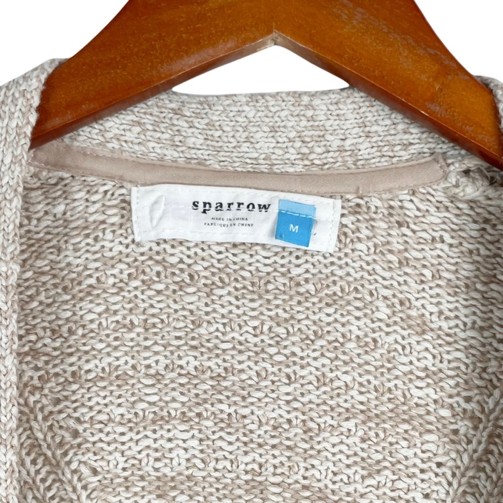 Anthropologie Sparrow Ceilia Kimono Cardigan Sweater Size Medium Beige Tan Knit - Picture 4 of 6